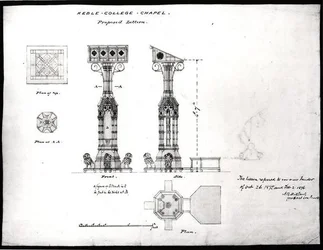 Entwurf für ein Lesepult, Keble College Chapel, Oxford, 1875-76
